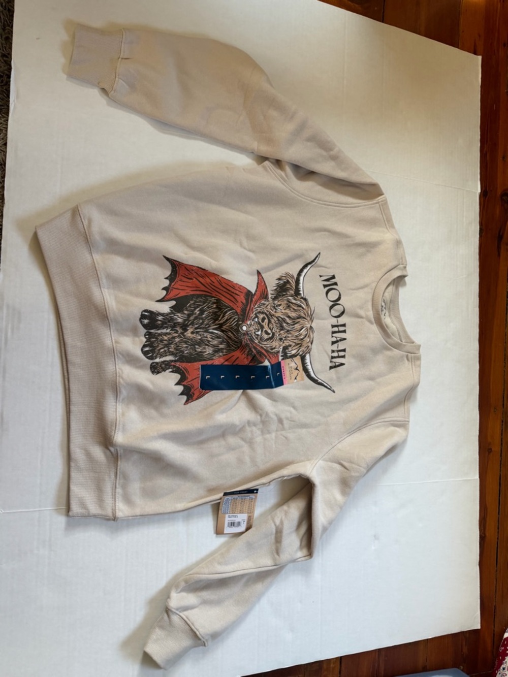 Moo Ha Ha Halloween Cow Sweatshirt large